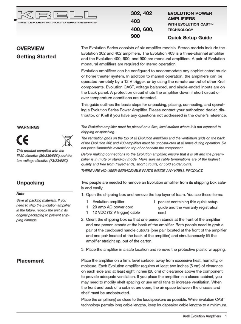 Krell Industries Evolution 302 User manual Krell Industries Evolution 302 User manual