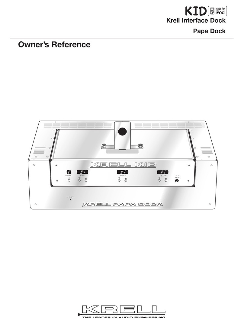 Krell Industries Papa Dock iPod Docking Station Owner's reference