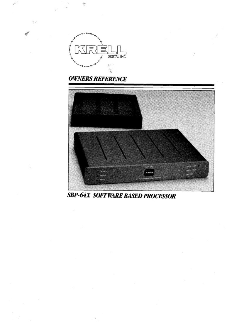 Krell Industries SBP-64X Owner's reference