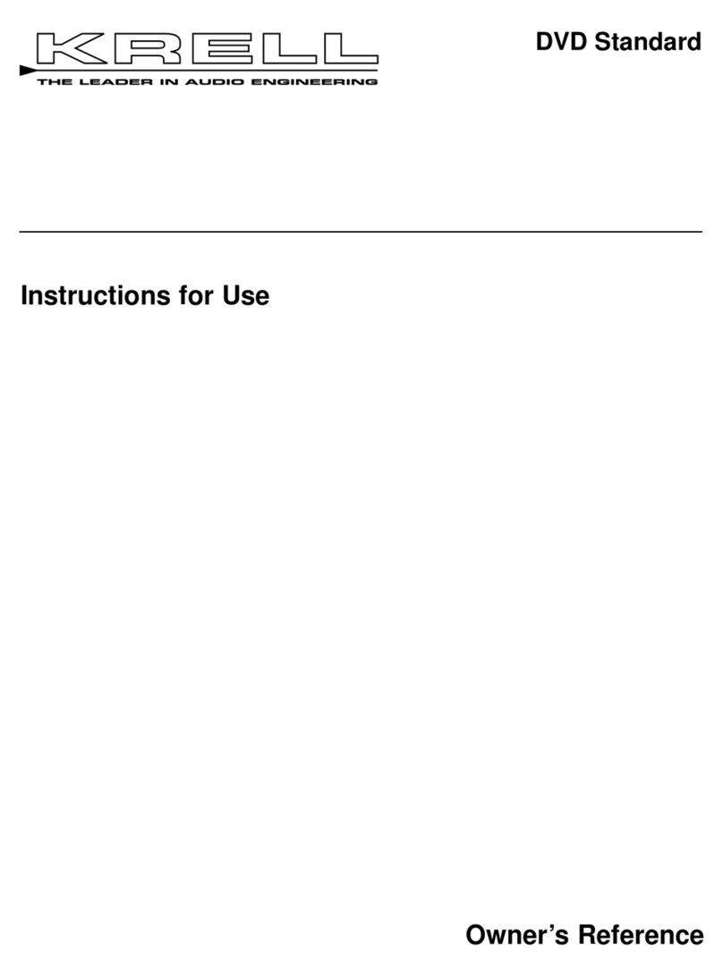 Krell Industries DVD Standard Quick start guide