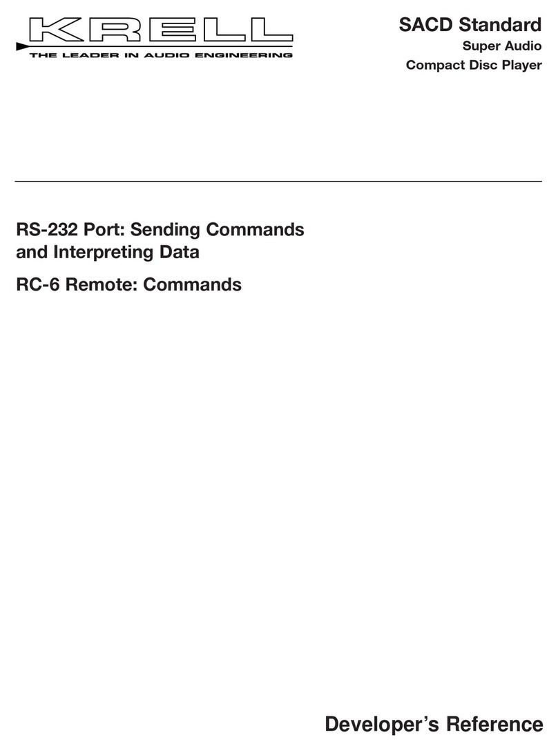 Krell Industries SACD Standard User manual Krell Industries SACD Standard User manual