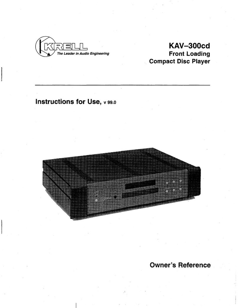 Krell Industries Front Loading Compact Disc Player KAV-300cd User manual Krell Industries Front Loading Compact Disc Player KAV-300cd User manual
