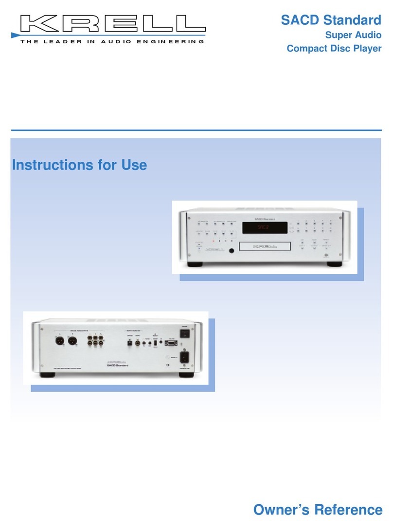 Krell Industries CD Player User manual Krell Industries CD Player User manual