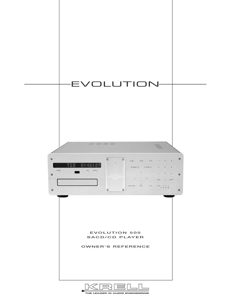 Krell Industries Evolution 505 Quick start guide Krell Industries Evolution 505 Quick start guide