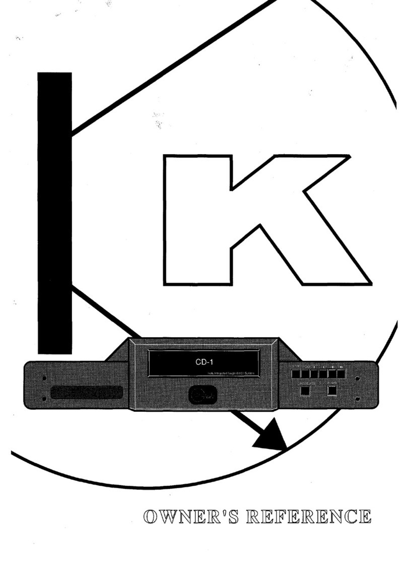 Krell Industries CD-1 Quick start guide Krell Industries CD-1 Quick start guide