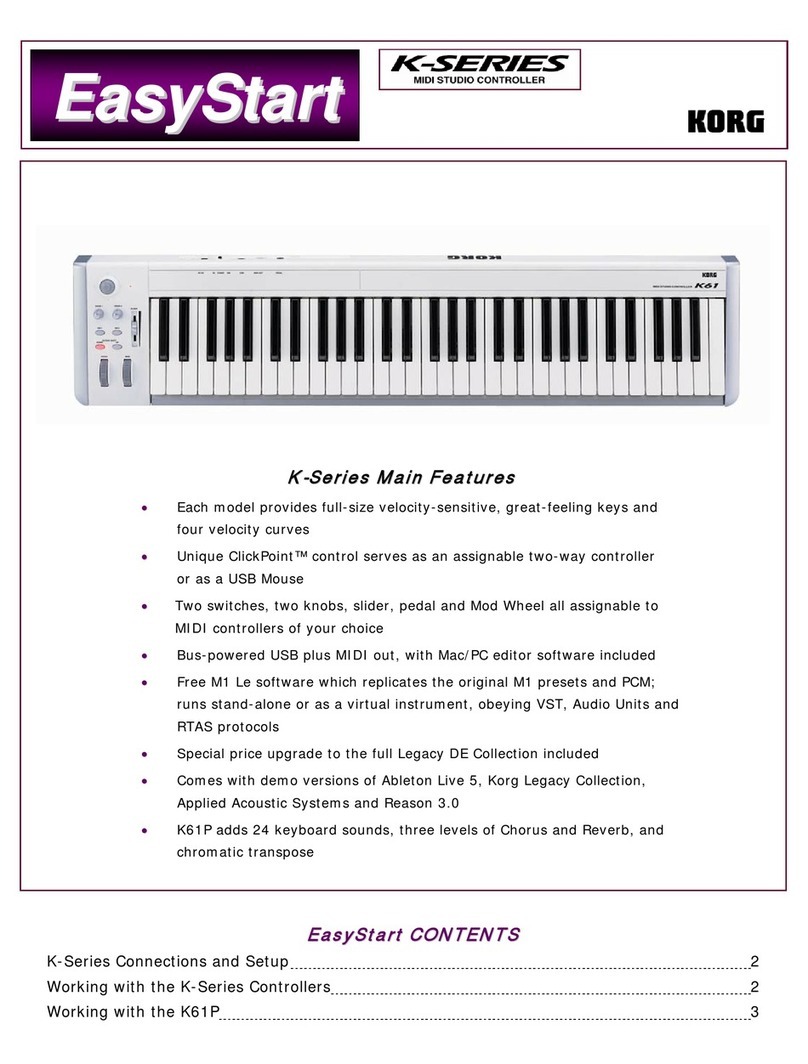 Korg EasyStart K Series Product information sheet