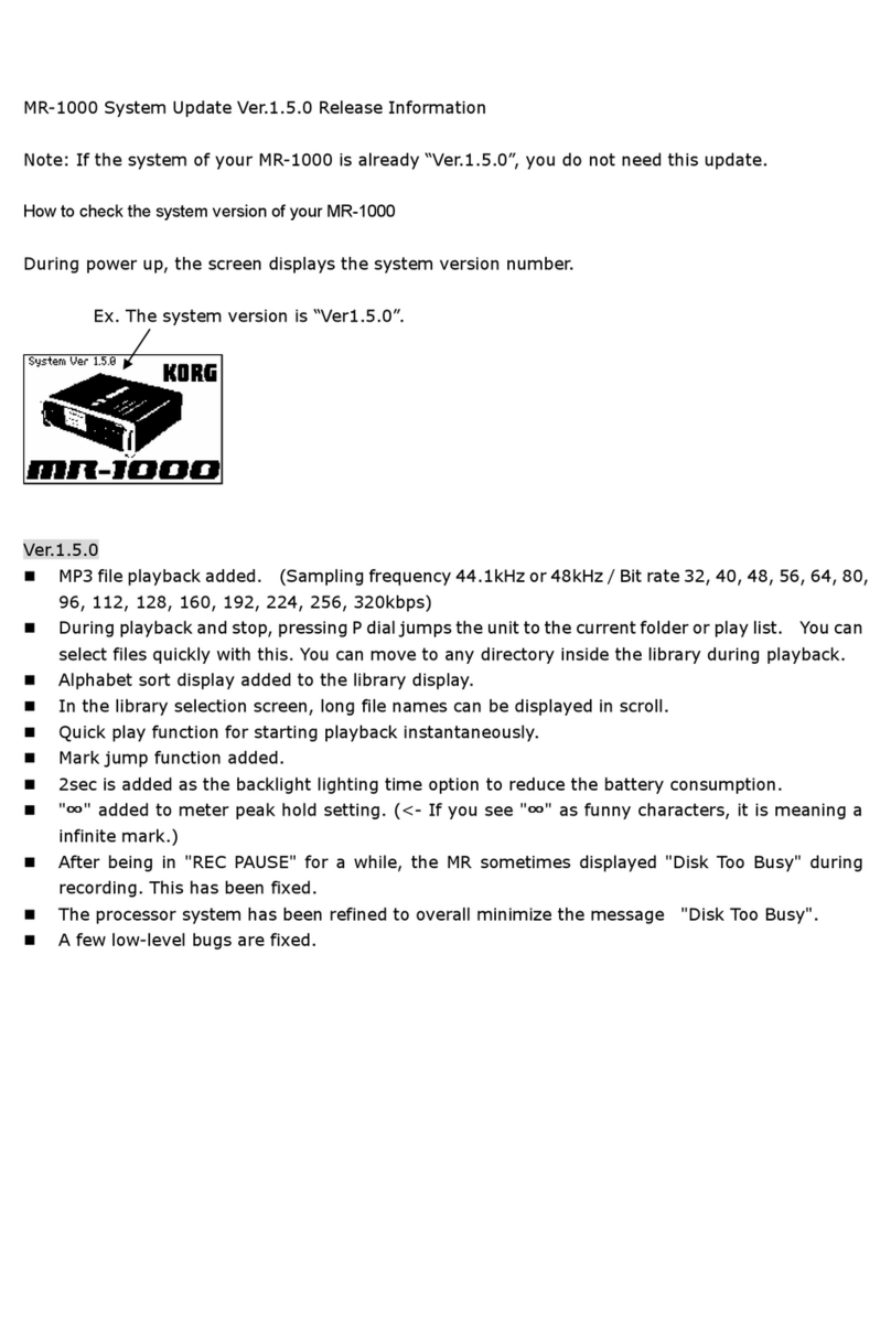 Korg MR-1000 Technical manual