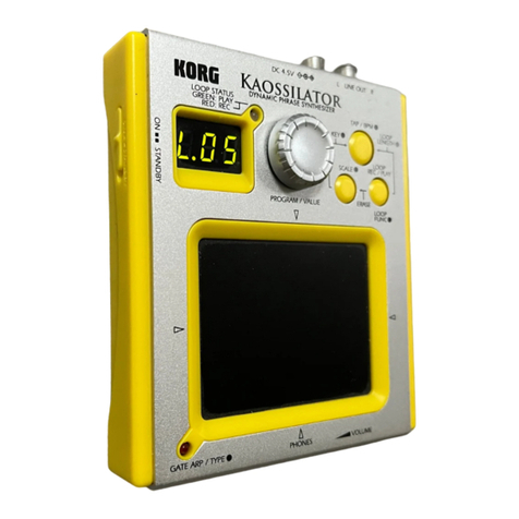 Korg Kaossilator Dynamic Phrase Synthesizer Product information sheet Korg Kaossilator Dynamic Phrase Synthesizer Product information sheet