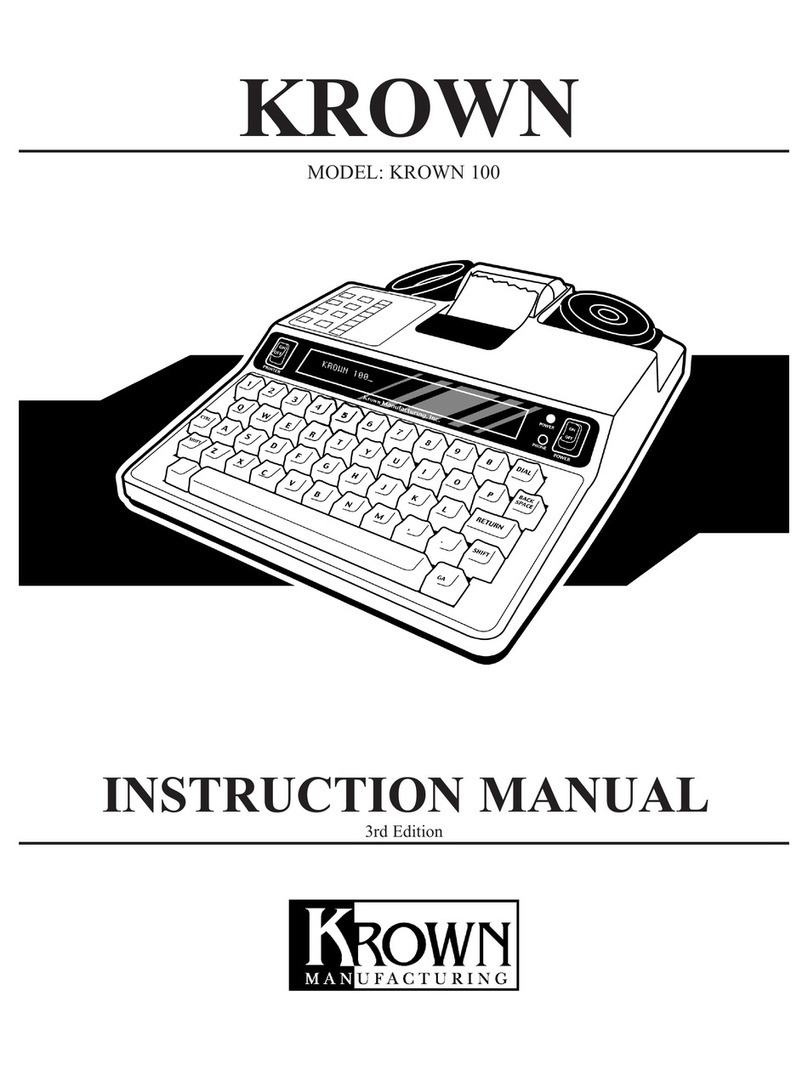 Krown Model Krown 100 User manual