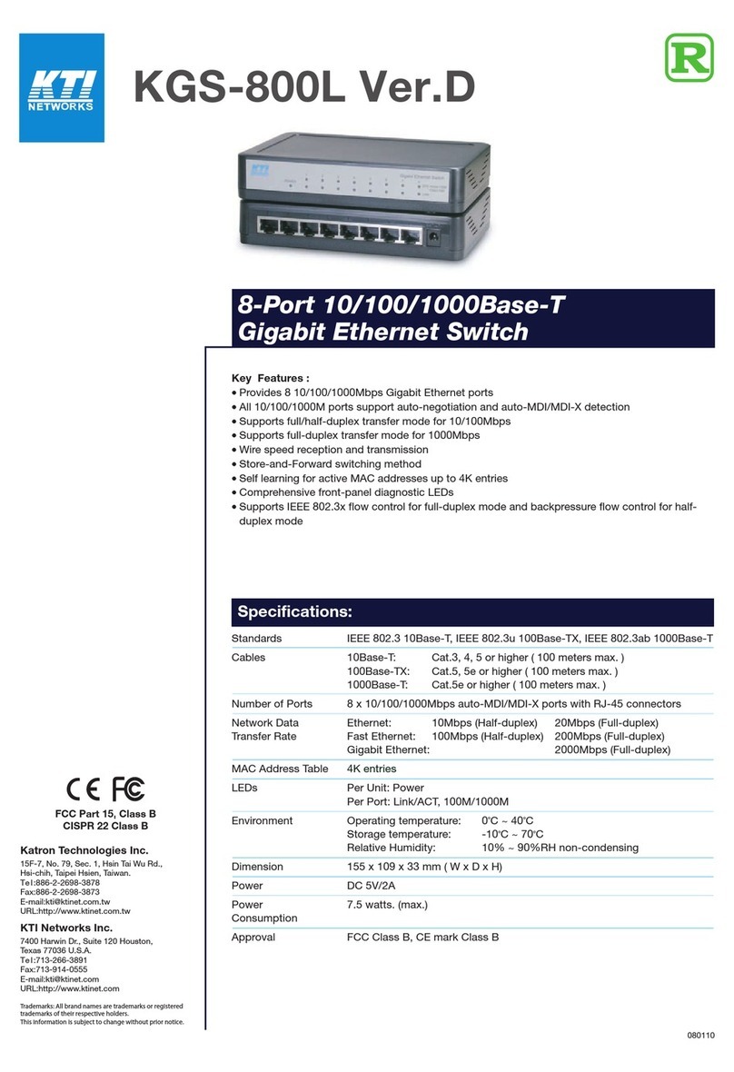 KTI Networks KGS-800L User manual
