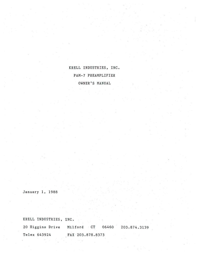 Krell Industries PAM-7 owner's manual