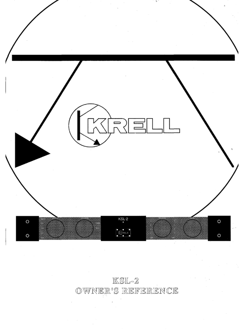 Krell Industries kSL-2 Quick start guide