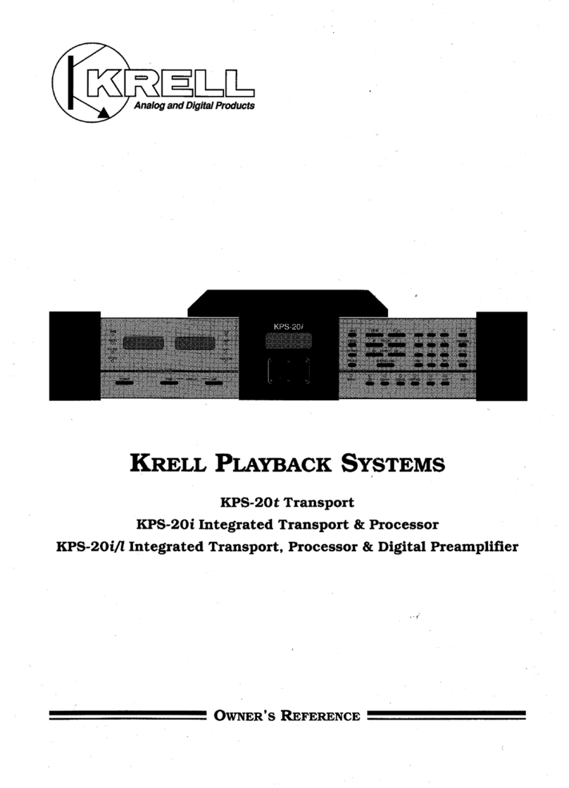 Krell Industries KPS-20i Quick start guide