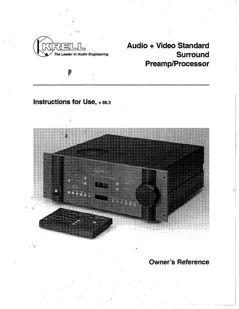 Krell Industries Audio + Video Standard Surround... Quick start guide