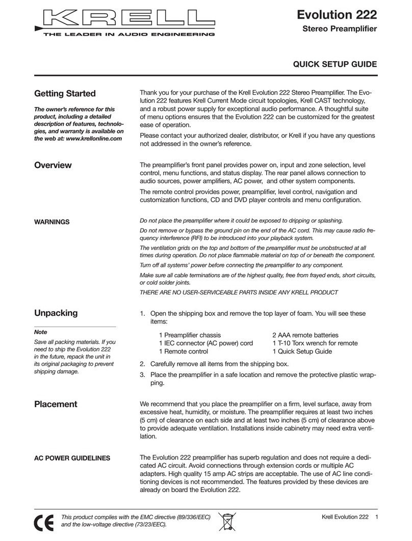 Krell Industries EVOLUTION 222 User manual