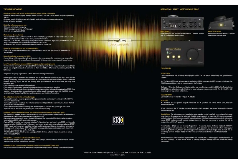 KRK ERGO quick start guide