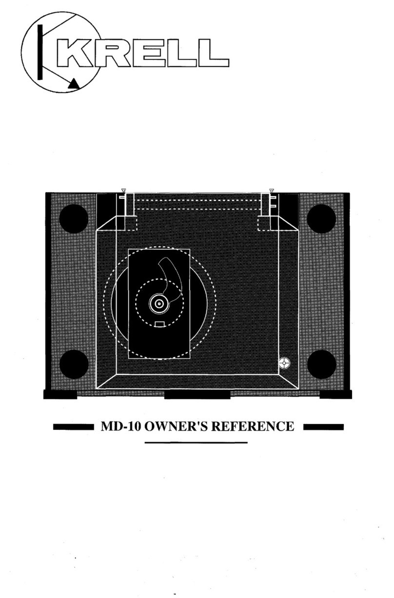 Krell Industries MD-10 Owner's reference