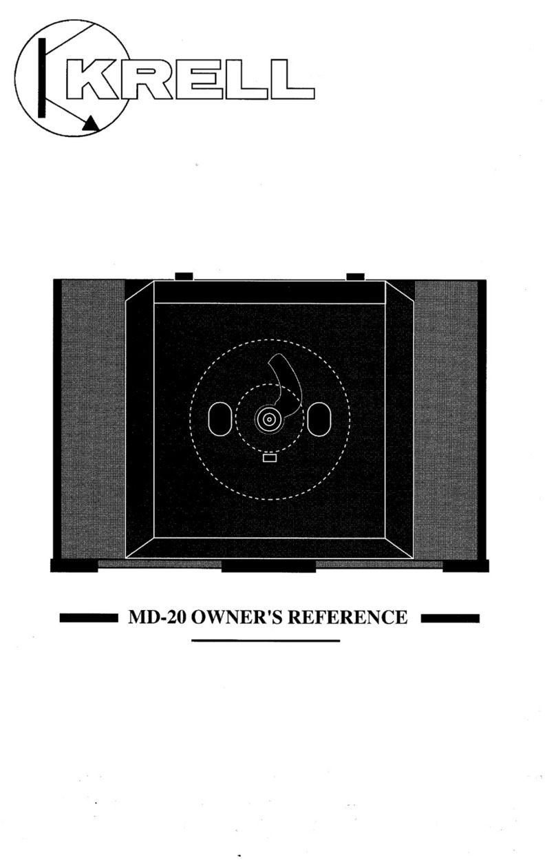 Krell Industries MD-20 Owner's reference