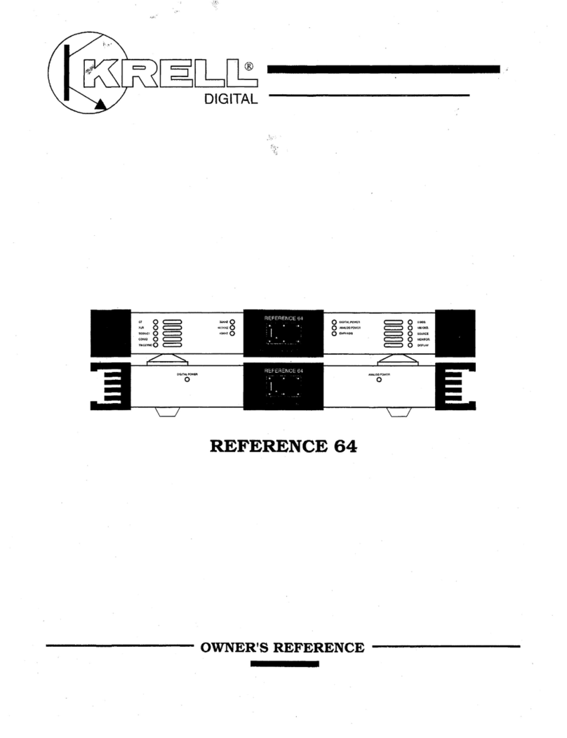 Krell Industries Digital-to-Analog Processor REFERENCE 64 Owner's reference