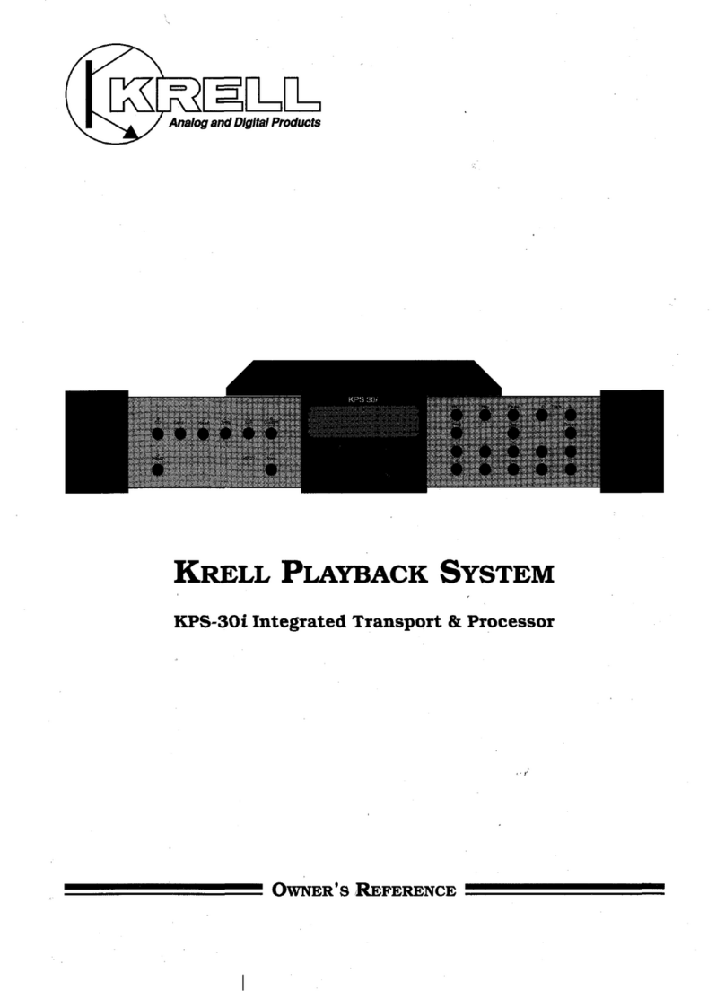 Krell Industries Integrated Transport & Processor KPS-30i Quick start guide