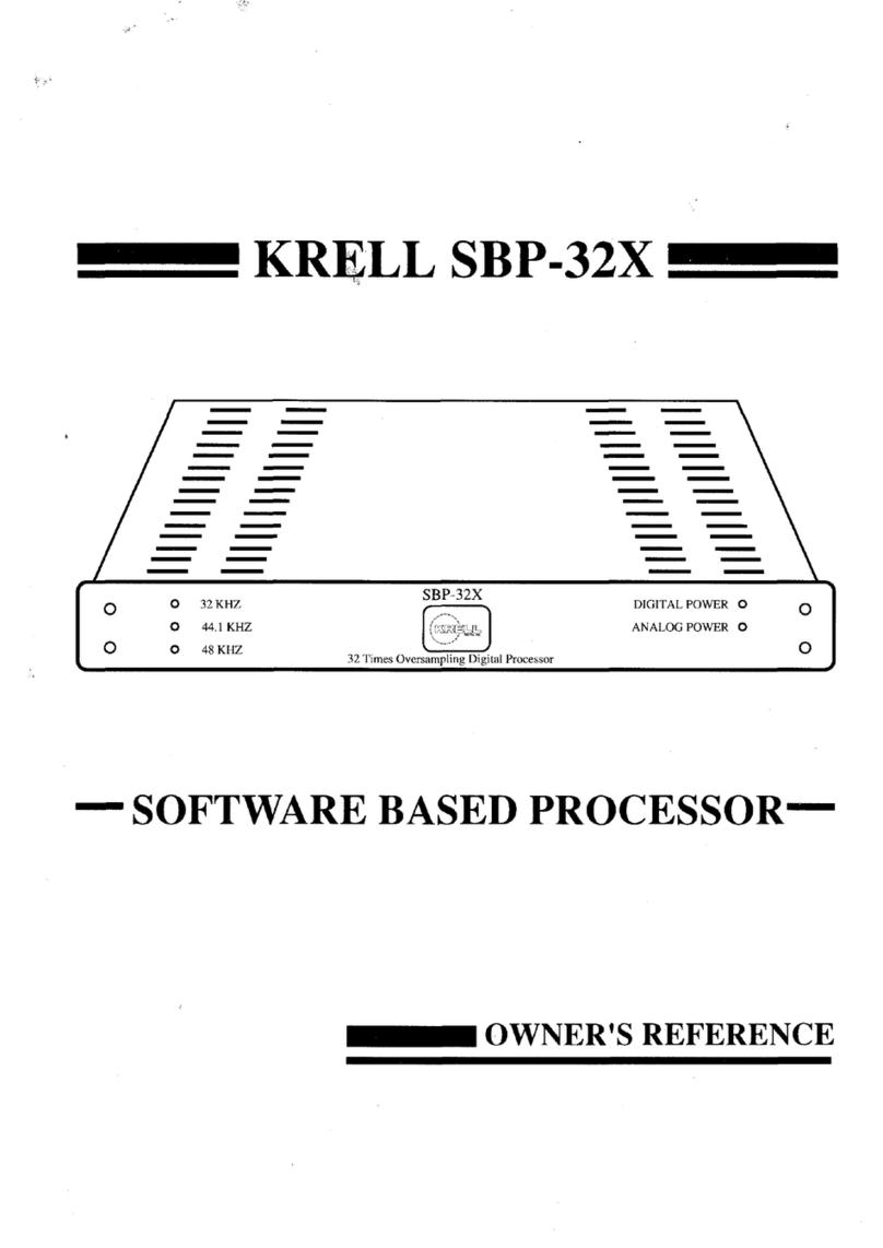 Krell Industries SBP-32X Owner's reference