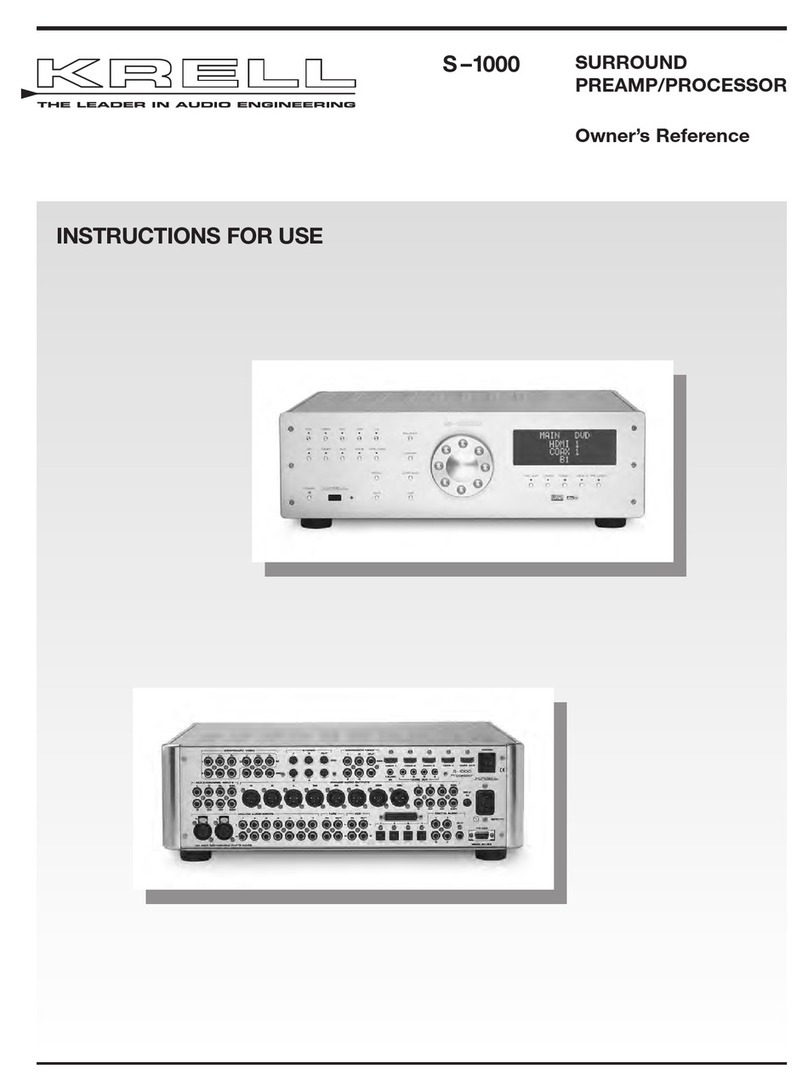 Krell Industries S-1000 Instructions for use