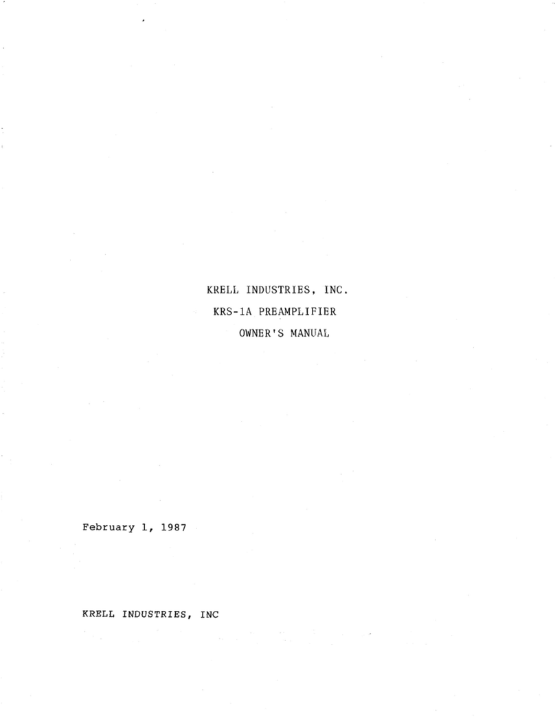Krell Industries Preamplifier KRS-IA User manual