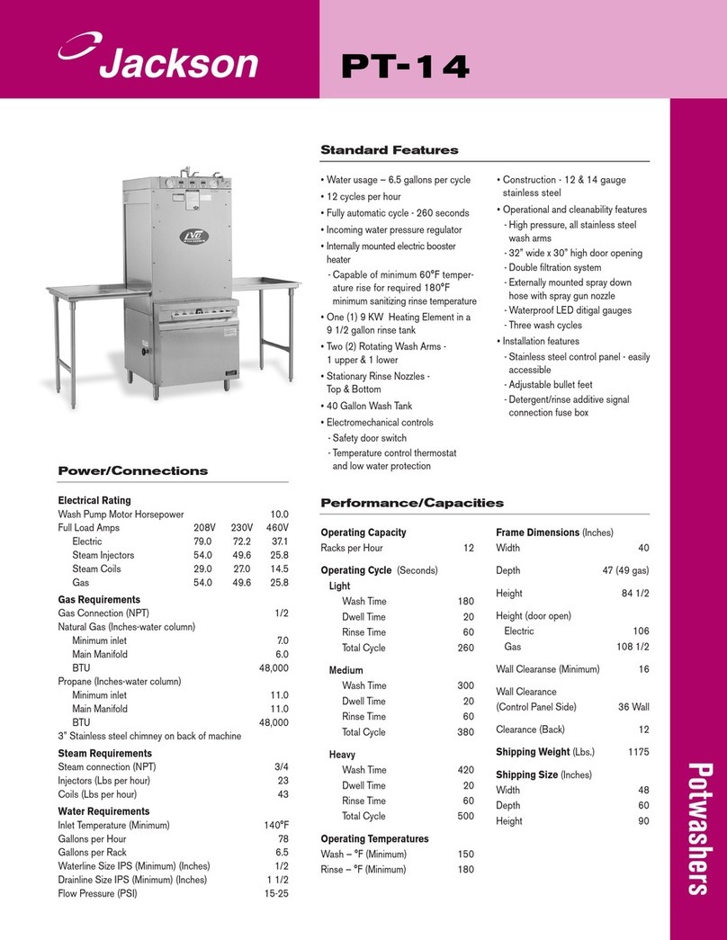 Jackson Potwashers PT-14 User manual