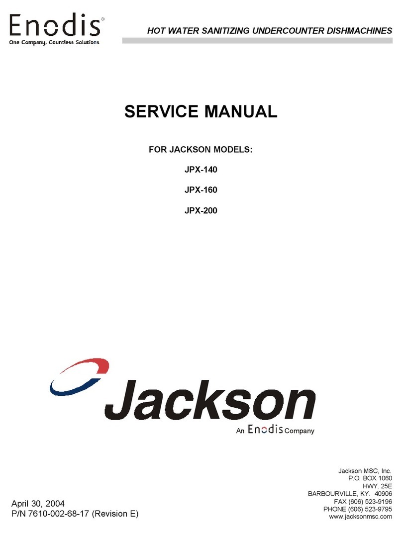 Jackson Hot Water Sanitizing Undercounter Dishmachines... User manual Jackson Hot Water Sanitizing Undercounter Dishmachines... User manual