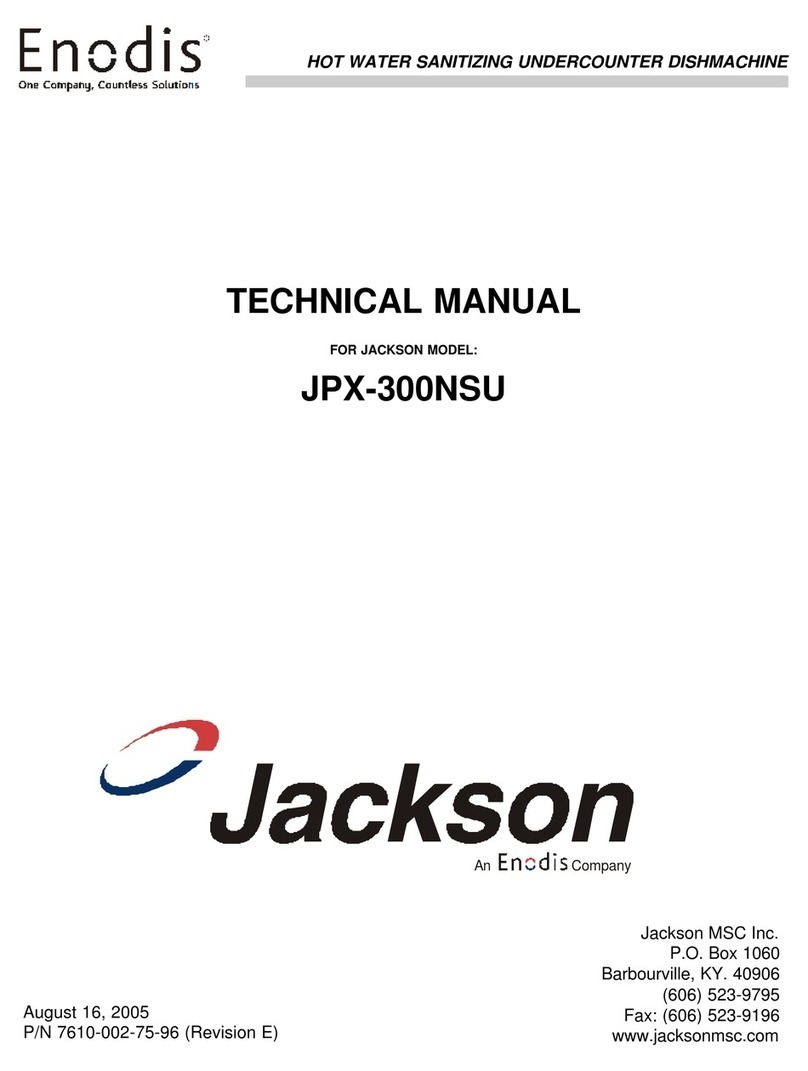 Jackson Hot Water Sanitizing Undercounter Dishmachines... User manual Jackson Hot Water Sanitizing Undercounter Dishmachines... User manual