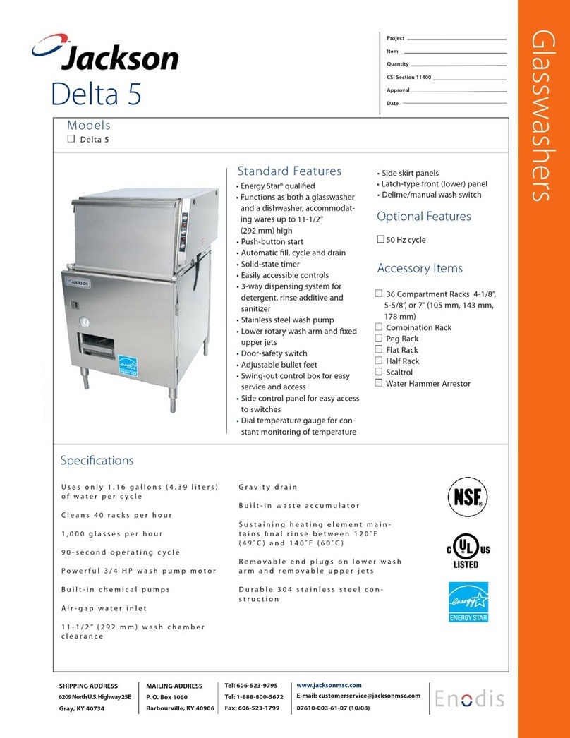 Jackson Glasswashers Delta 5 User manual