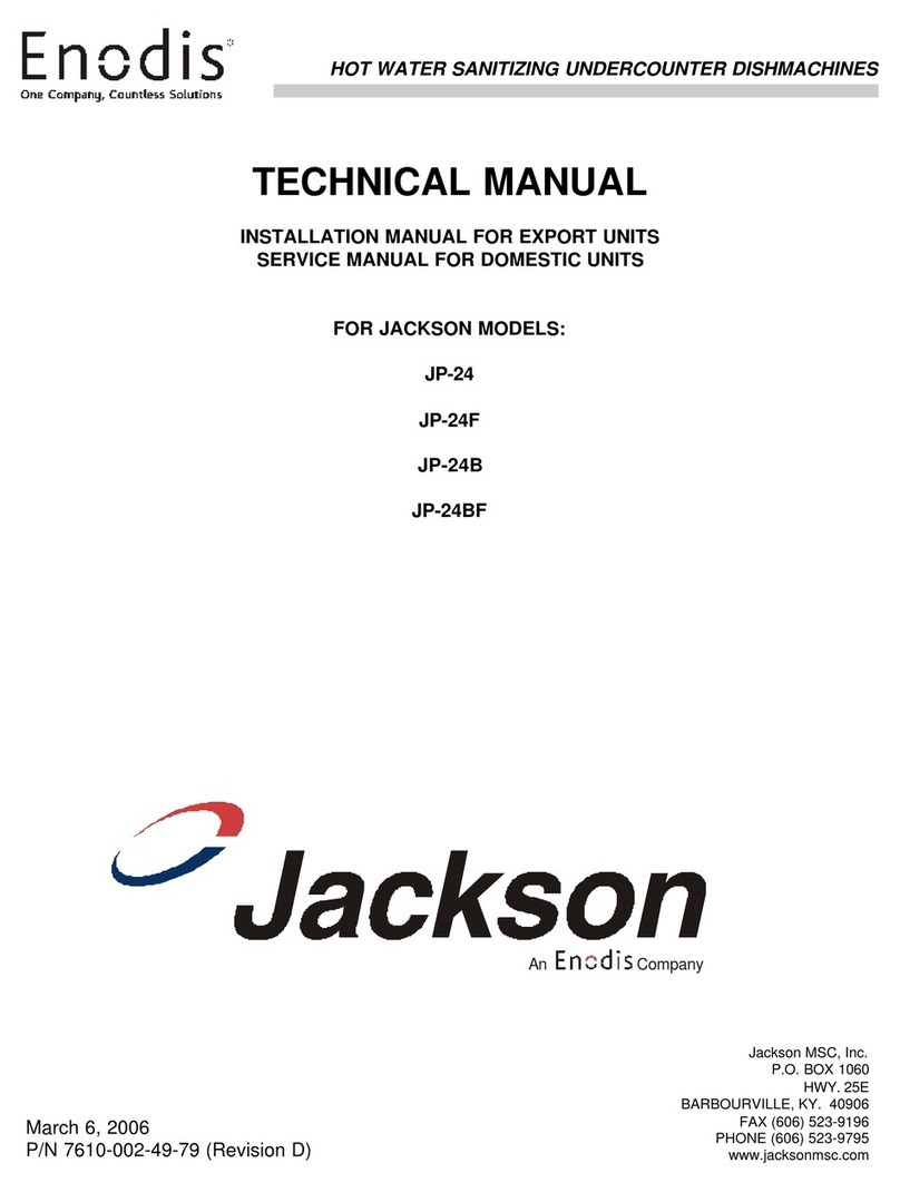 Jackson Hot Water Sanitizing Undercounter Dishmachines... User manual