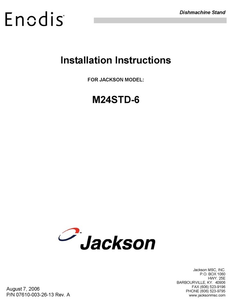 Jackson Dishmachine Stand M24STD-6 User manual Jackson Dishmachine Stand M24STD-6 User manual