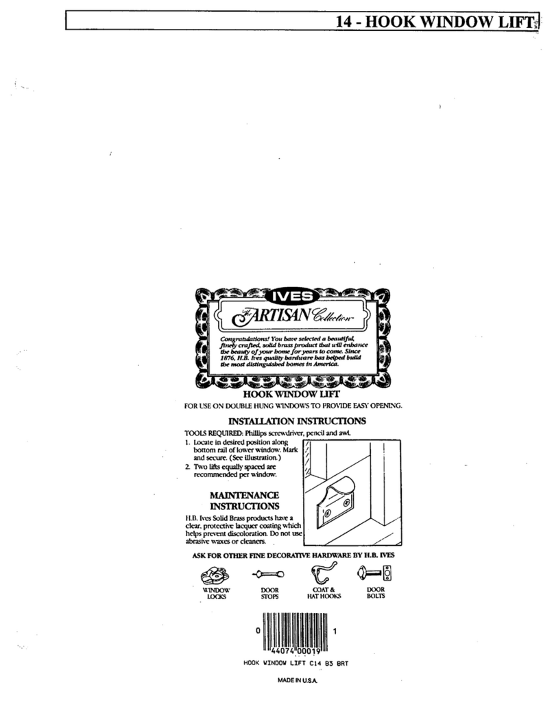 Ives 14 Installation and maintenance instructions