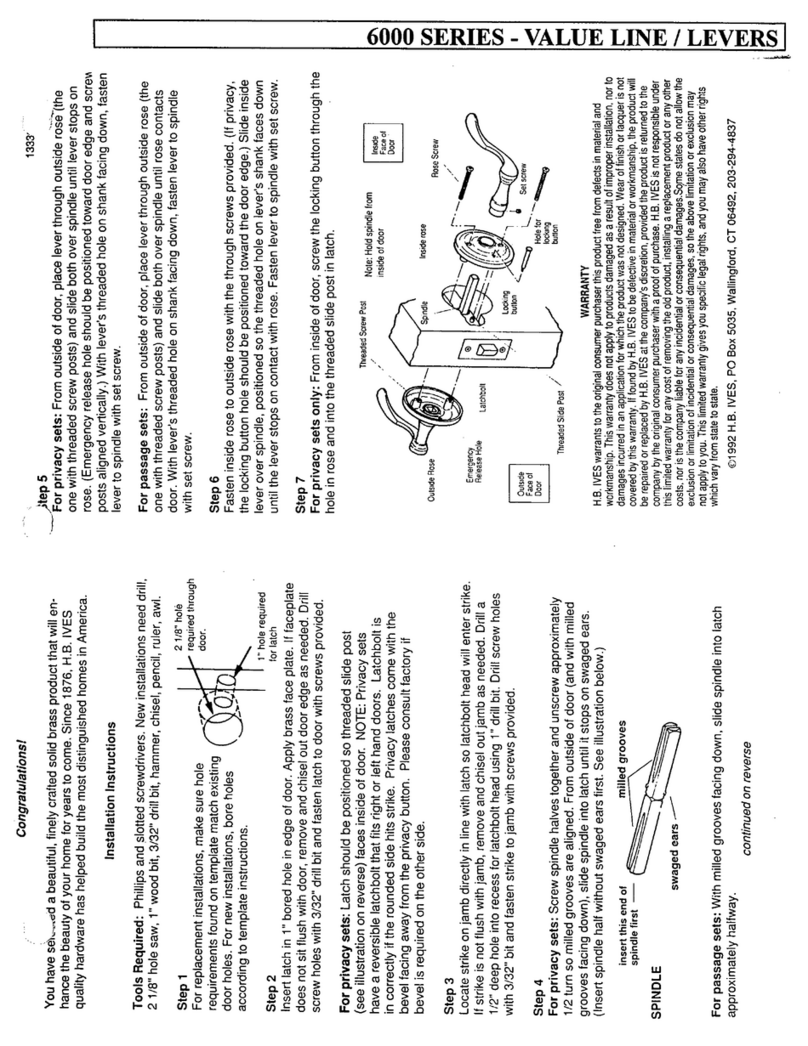 Ives Value Lines Lever 6000 User manual