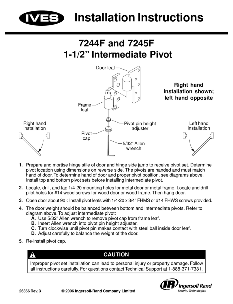 Ives Offset Top Pivot 7245F installation instructions