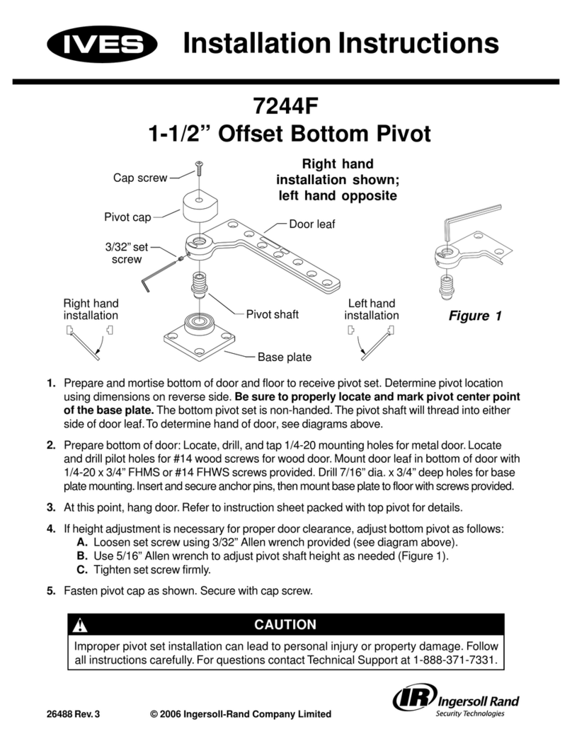 Ives Offset Top Pivot 7244F installation instructions
