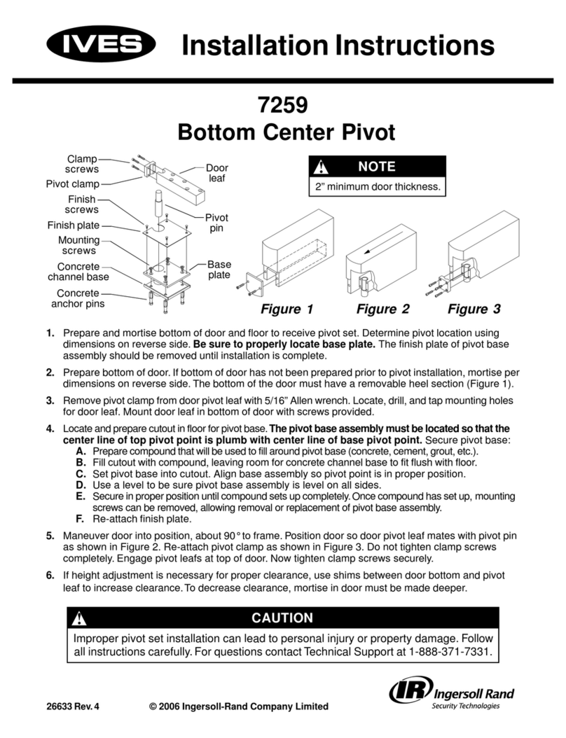Ives Heavy Duty Top Center Pivot 7259 User manual Ives Heavy Duty Top Center Pivot 7259 User manual
