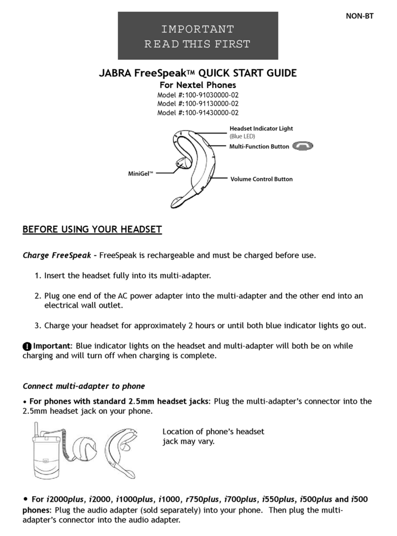 Jabra FreeSpeak 100-91030000-02 quick start guide