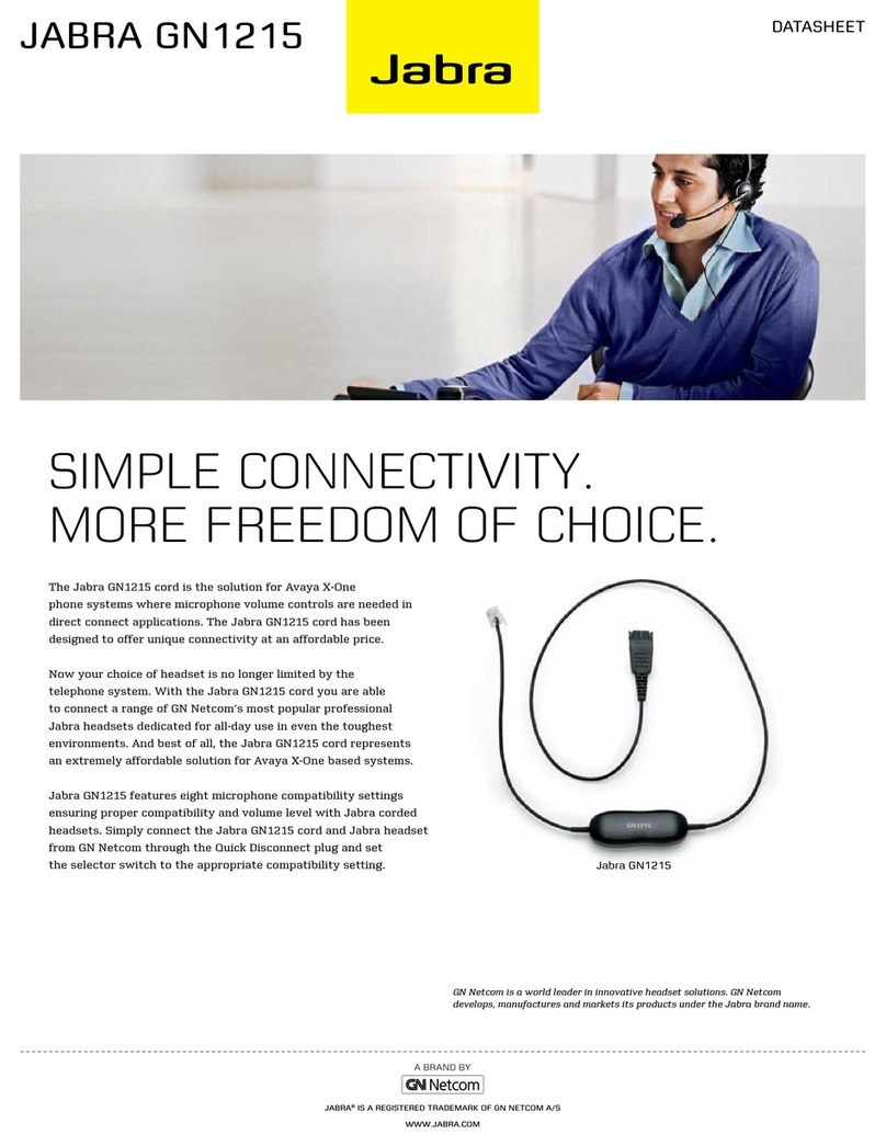 Jabra AVAYA X-ONE GN1215 datasheet