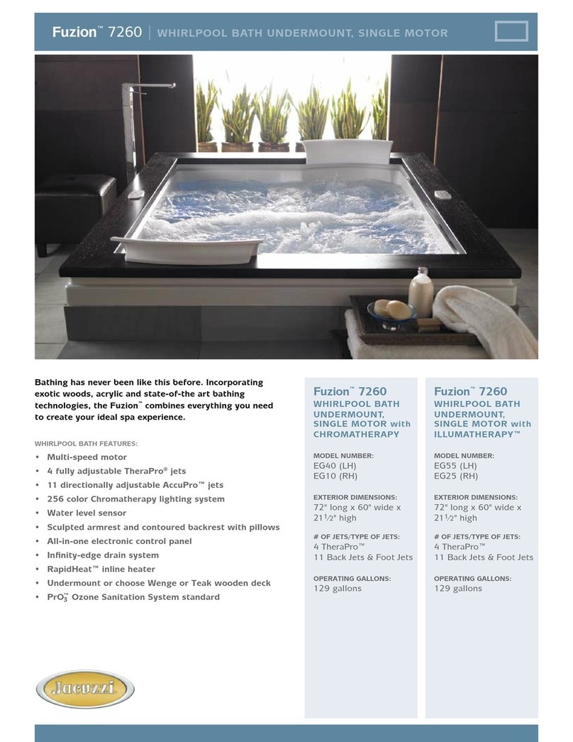 Jacuzzi Fuzion 7260 Specification sheet