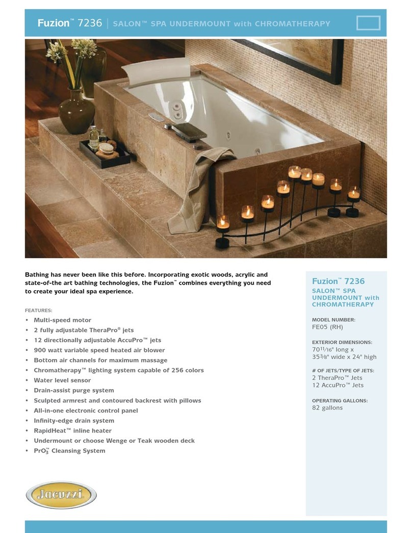 Jacuzzi FUZION 7236 RH Specification sheet
