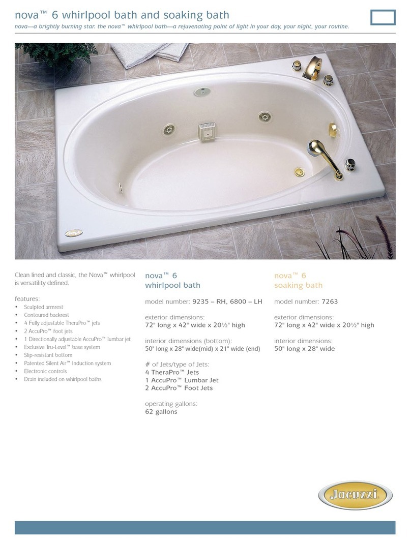 Jacuzzi NOVA 6 Specification sheet