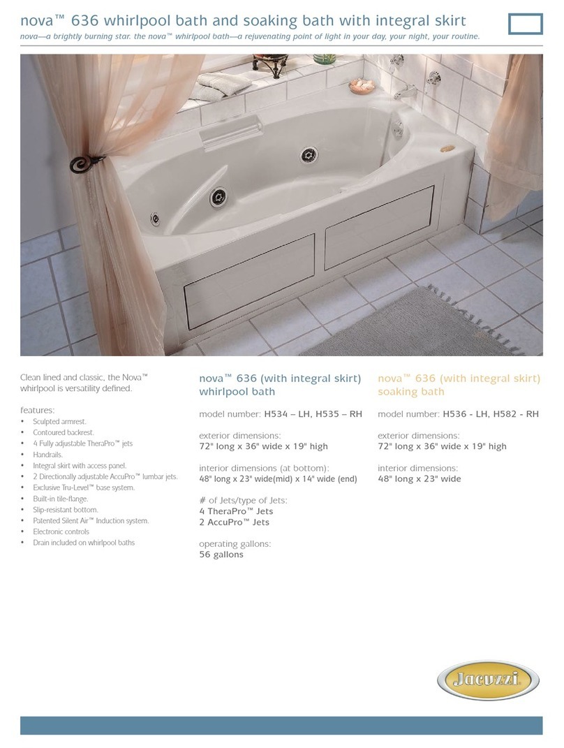 Jacuzzi nova 636 Specification sheet
