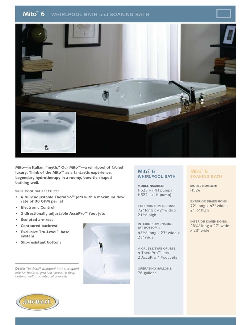 Jacuzzi MITO 6 Specification sheet