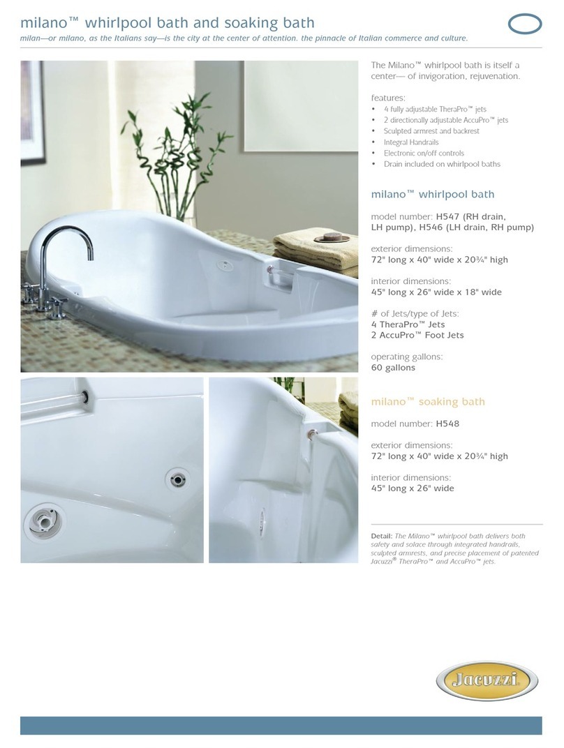 Jacuzzi Milano H546 Specification sheet