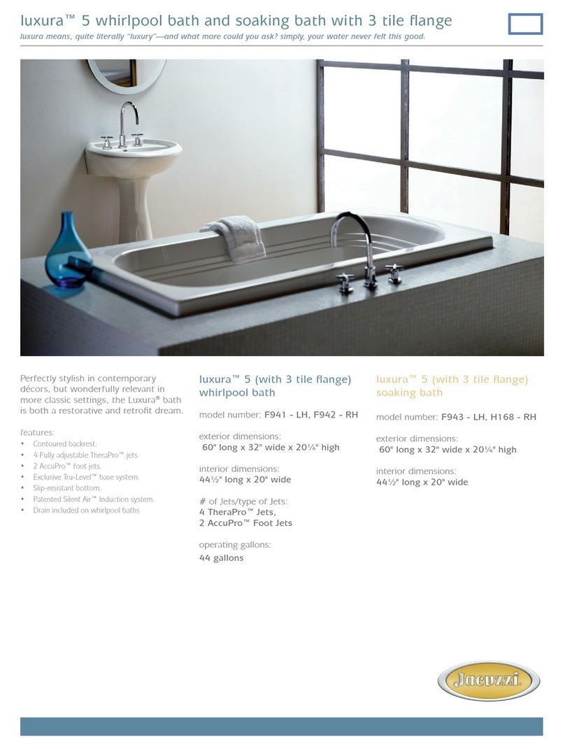 Jacuzzi Luxura 5 Specification sheet