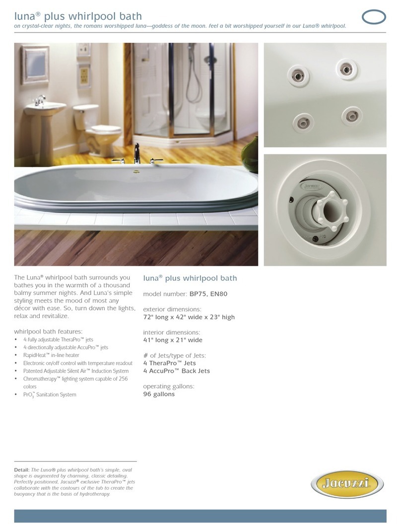 Jacuzzi LUNA PLUS Specification sheet