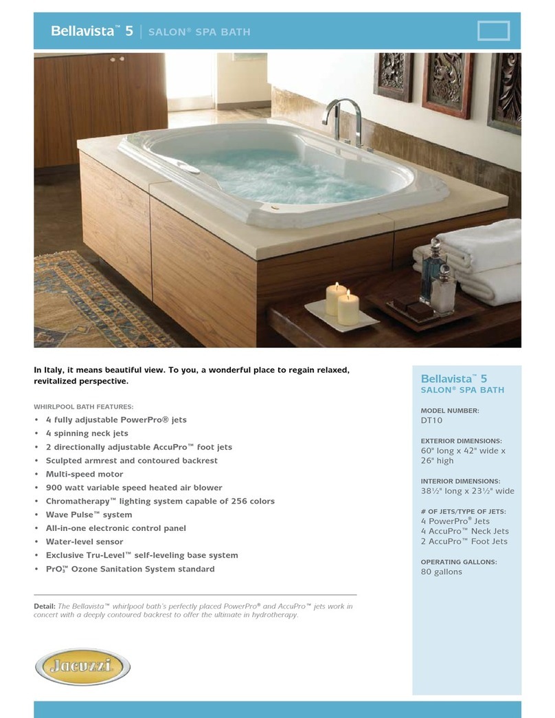 Jacuzzi BELLAVISTA 5 Specification sheet