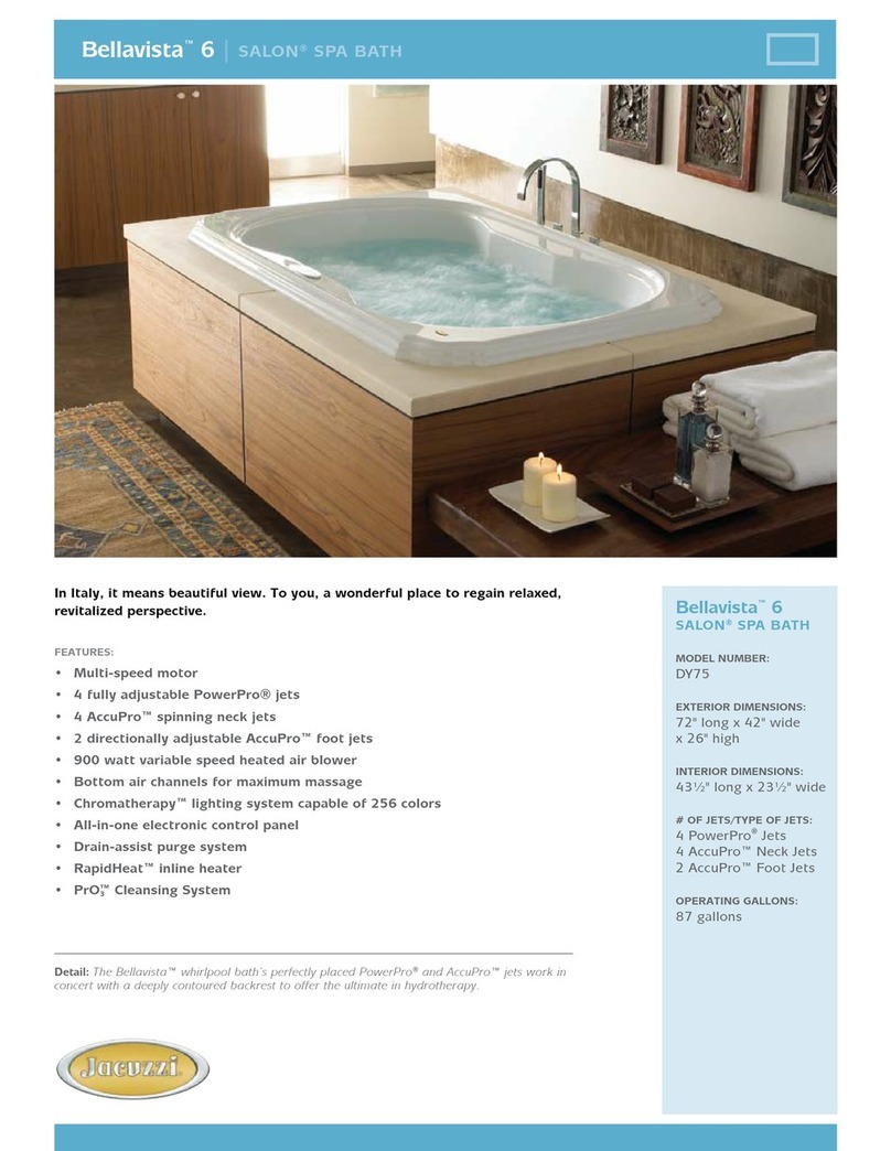 Jacuzzi Bellavista 6 Specification sheet